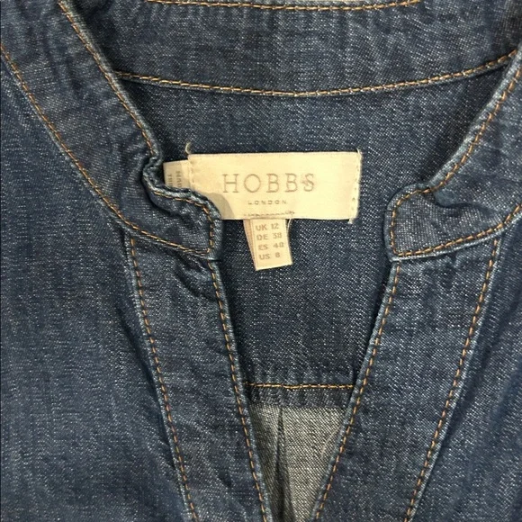 Hobbs London Taylor Belted Denim Shirt Dress 8 - Picture 10 of 11